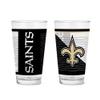 Rico Industries NFL Football New Orleans Saints 16 oz Pint Glasses with Digitally Printed Logo, Practical Set of 2 Classic Drinking Glasses, Dishwasher Safe view 1