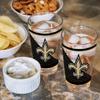 Rico Industries NFL Football New Orleans Saints 16 oz Pint Glasses with Digitally Printed Logo, Practical Set of 2 Classic Drinking Glasses, Dishwasher Safe view 4