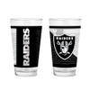 Rico Industries NFL Football Las Vegas Raiders 16 oz Pint Glasses with Digitally Printed Logo, Practical Set of 2 Classic Drinking Glasses, Dishwasher Safe view 1