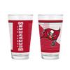 Rico Industries NFL Football Tampa Bay Buccaneers 16 oz Pint Glasses with Digitally Printed Logo, Practical Set of 2 Classic Drinking Glasses, Dishwasher Safe view 1