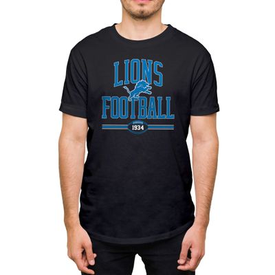 Hybrid Sports NFL Football Arch - Men's and Women's Short Sleeve T-Shirt - Size Small Detroit Lions - Black