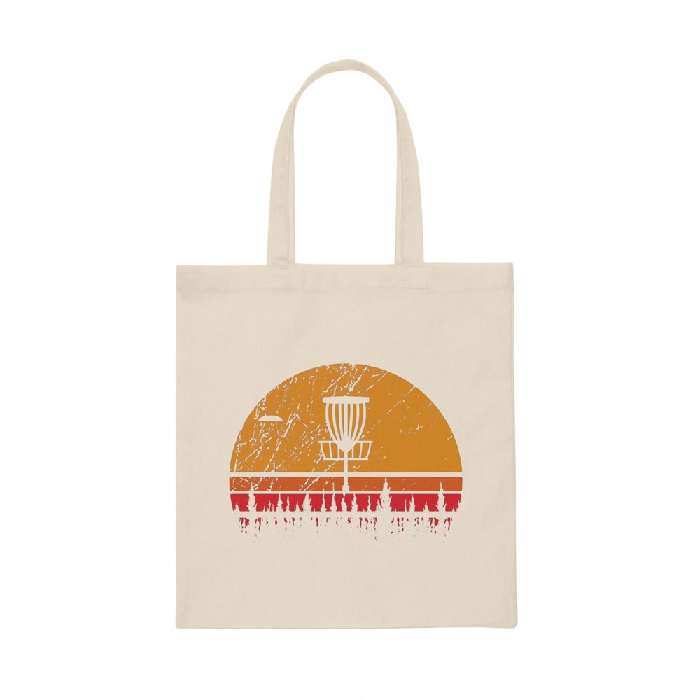 Cool Retro Disc Golf Frolf Players Pride Men Women Canvas Tote Bag Natural/One size