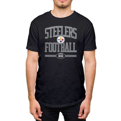 Hybrid Sports NFL Football Arch - Men's and Women's Short Sleeve T-Shirt - Size Large Pittsburgh Steelers - Black