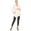 white mark Women's Maternity Empire Waist V-Neck 3/4 Sleeve Tunic Top White view 1