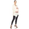 white mark Women's Maternity Empire Waist V-Neck 3/4 Sleeve Tunic Top White view 2