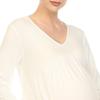white mark Women's Maternity Empire Waist V-Neck 3/4 Sleeve Tunic Top White view 4