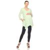 white mark Women's Maternity Empire Waist V-Neck 3/4 Sleeve Tunic Top Sage view 1