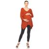 white mark Women's Maternity Empire Waist V-Neck 3/4 Sleeve Tunic Top Brown view 1