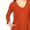 white mark Women's Maternity Empire Waist V-Neck 3/4 Sleeve Tunic Top Brown view 4
