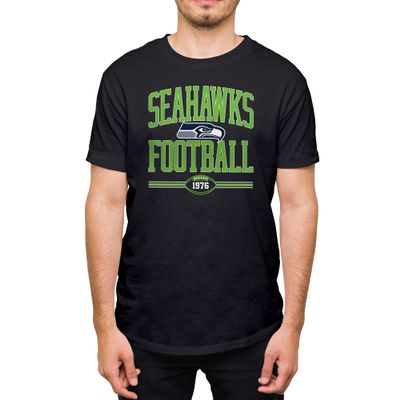 Hybrid Sports NFL Football Arch - Men's and Women's Short Sleeve T-Shirt - Size Small Seattle Seahawks - Black