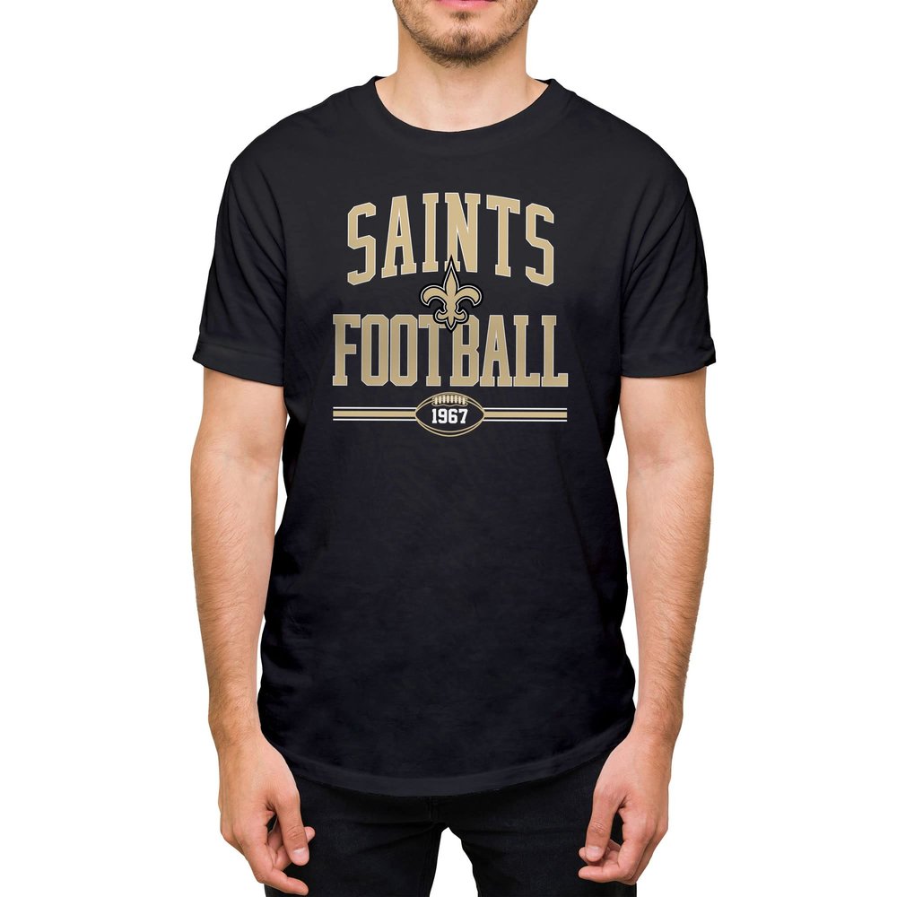 Hybrid Sports NFL - New Orleans Saints - Football Arch - Men's and Women's Short Sleeve T-Shirt - Size 3 X-Large New Orleans Saints - Black