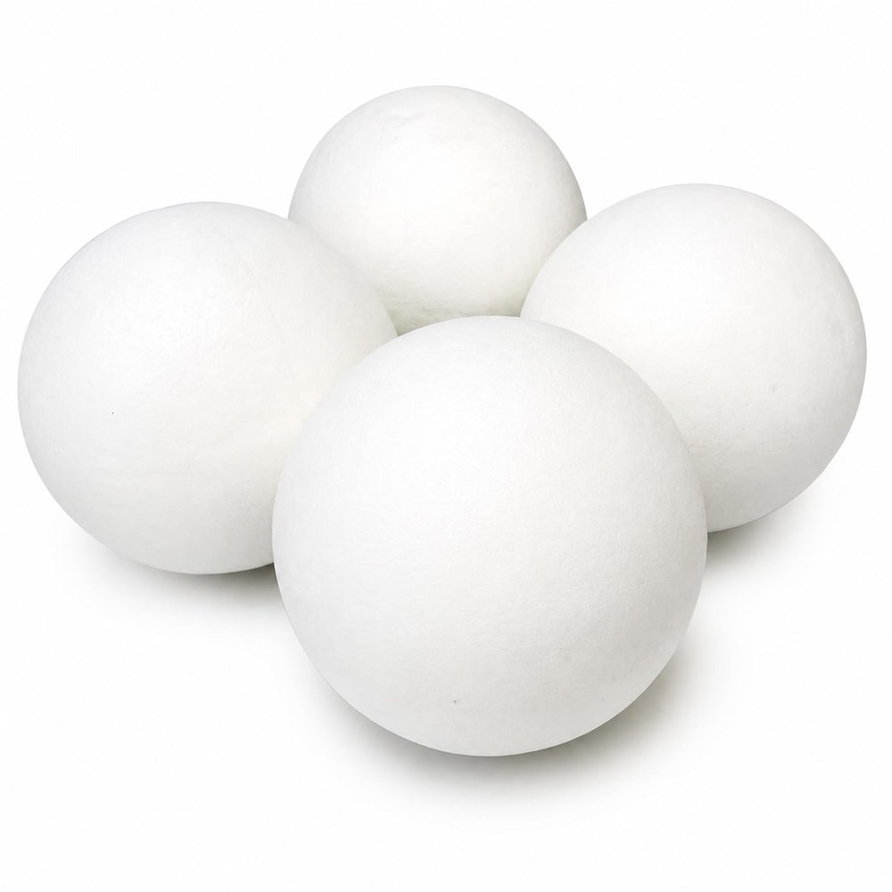 Durable Polo Ball 3" Diameter and 4.23 Ounces for Professional & Recreational Polo - Impact Resistant, Smooth Finish (Plastic) (White) (4 Pack) Made in USA