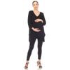 white mark Women's Maternity Empire Waist V-Neck 3/4 Sleeve Tunic Top Black view 1