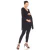 white mark Women's Maternity Empire Waist V-Neck 3/4 Sleeve Tunic Top Black view 2