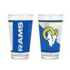 Rico Industries NFL Football Los Angeles Rams 16 oz Pint Glasses with Digitally Printed Logo, Practical Set of 2 Classic Drinking Glasses, Dishwasher Safe view 1