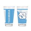 Rico Industries NCAA North Carolina Tar Heels 16 oz Pint Glasses with Digitally Printed Logo, Practical Set of 2 Classic Drinking Glasses, for Fans view 1