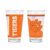 Rico Industries NCAA Clemson Tigers 16 oz Pint Glasses with Digitally Printed Logo, Practical Set of 2 Classic Drinking Glasses view 1