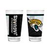 Rico Industries NFL Football Jacksonville Jaguars 16 oz Pint Glasses with Digitally Printed Logo, Practical Set of 2 Classic Drinking Glasses, Dishwasher Safe view 1