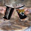 Rico Industries NFL Football Jacksonville Jaguars 16 oz Pint Glasses with Digitally Printed Logo, Practical Set of 2 Classic Drinking Glasses, Dishwasher Safe view 2