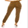 Double Denim January 5th High Waisted Cargo Joggers Pants for Women  Baggy Fleece-Lined Casual Sweatpants with Pockets Streetwear SCP-2049 Leopard Camel 1X view 3