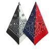 Premium Made in USA Unisex Paisley 100% Cotton Cowboy Bandana Head Wrap, USA Navy/Red, 1 Piece view 3