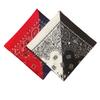 Premium Made in USA Unisex Paisley 100% Cotton Cowboy Bandana Head Wrap, USA Navy/Red, 1 Piece view 4