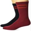 HUGO Two Pack Red Logo Design Quarter Ribbed Socks view 1
