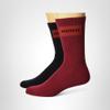 HUGO Two Pack Red Logo Design Quarter Ribbed Socks view 2