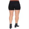 Women's 3-Button Shorts with Frayed Cuff, Black, 10 view 3