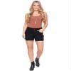 Women's 3-Button Shorts with Frayed Cuff, Black, 10 view 4