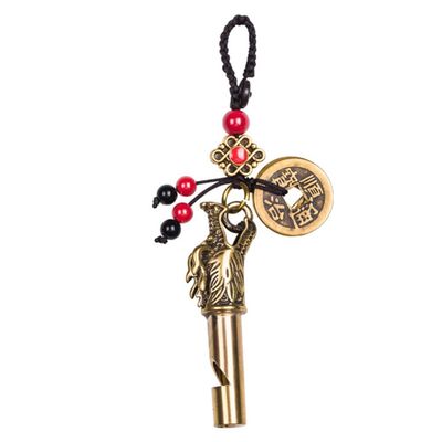 Angoily 1pc Whistle Keychain Outdoor Emergency Whistle Retro Delicate Brass Elegant Vintage Pendant Pendant Outdoor Survival Brass