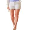 Royalty For Me Women's Curvy High Rise Cuffed Short, White, 08 view 1