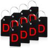 8 Pcs Initial Letter A-Z Luggage Tags Silicone Suitcase Instrument Tag with Name Card and Stainless Steel Loop(Letter D,Red, Black)