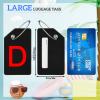 8 Pcs Initial Letter A-Z Luggage Tags Silicone Suitcase Instrument Tag with Name Card and Stainless Steel Loop(Letter D,Red, Black) view 2