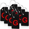 8 Pcs Initial Letter A-Z Luggage Tags Silicone Suitcase Instrument Tag with Name Card and Stainless Steel Loop(Letter G,Red, Black) view 1