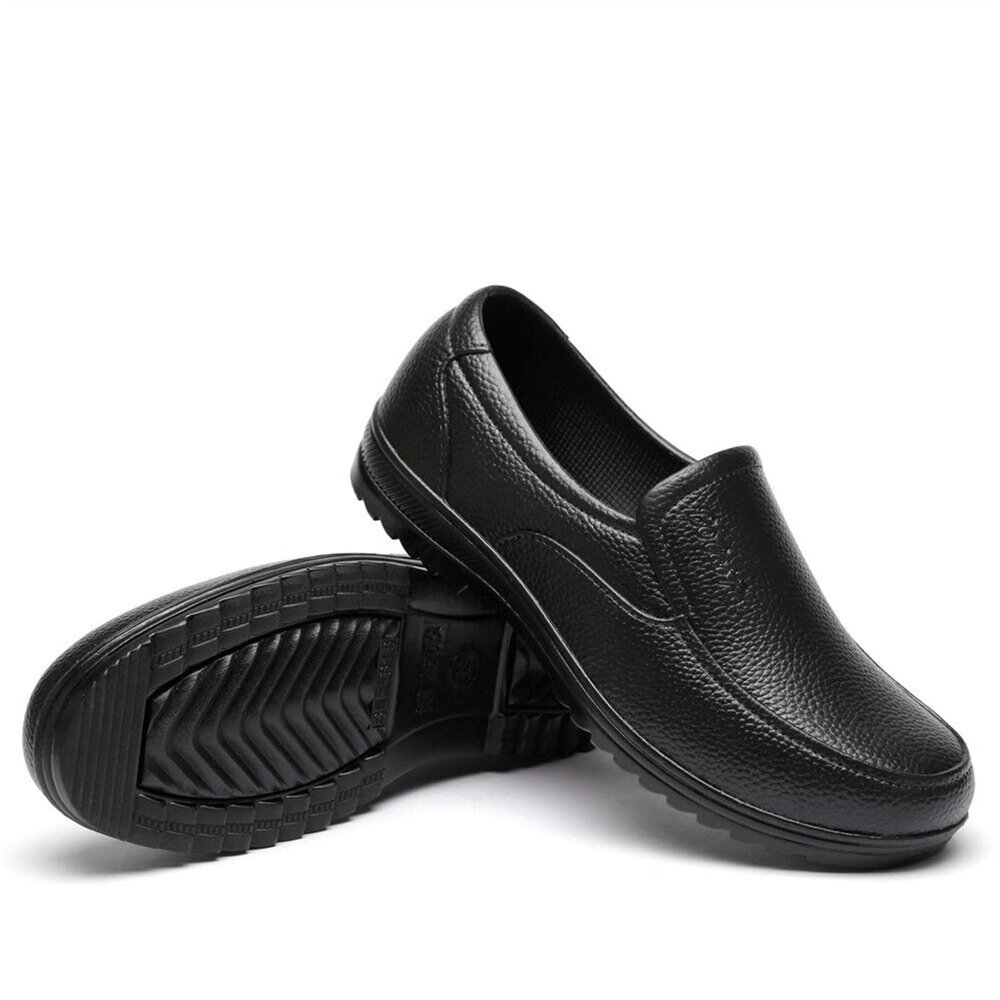 CHUUMEE Non Slip Oil Resistant Waterproof Safety Work Shoes Kitchen Shoes for Men Nursing Shoes Men Chef Clogs Shoes (Black 1,12.5)
