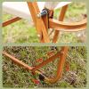Folding Camping Chair, Outdoor Folding Chairs for Adults Heavy Duty, Fishing Chair with U-Shaped Legs and Wood Armrest, Steel Frame Support 265LBS, for Beach, Lawn (A 61cm) view 3