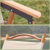 Folding Camping Chair, Outdoor Folding Chairs for Adults Heavy Duty, Fishing Chair with U-Shaped Legs and Wood Armrest, Steel Frame Support 265LBS, for Beach, Lawn (A 61cm) view 4