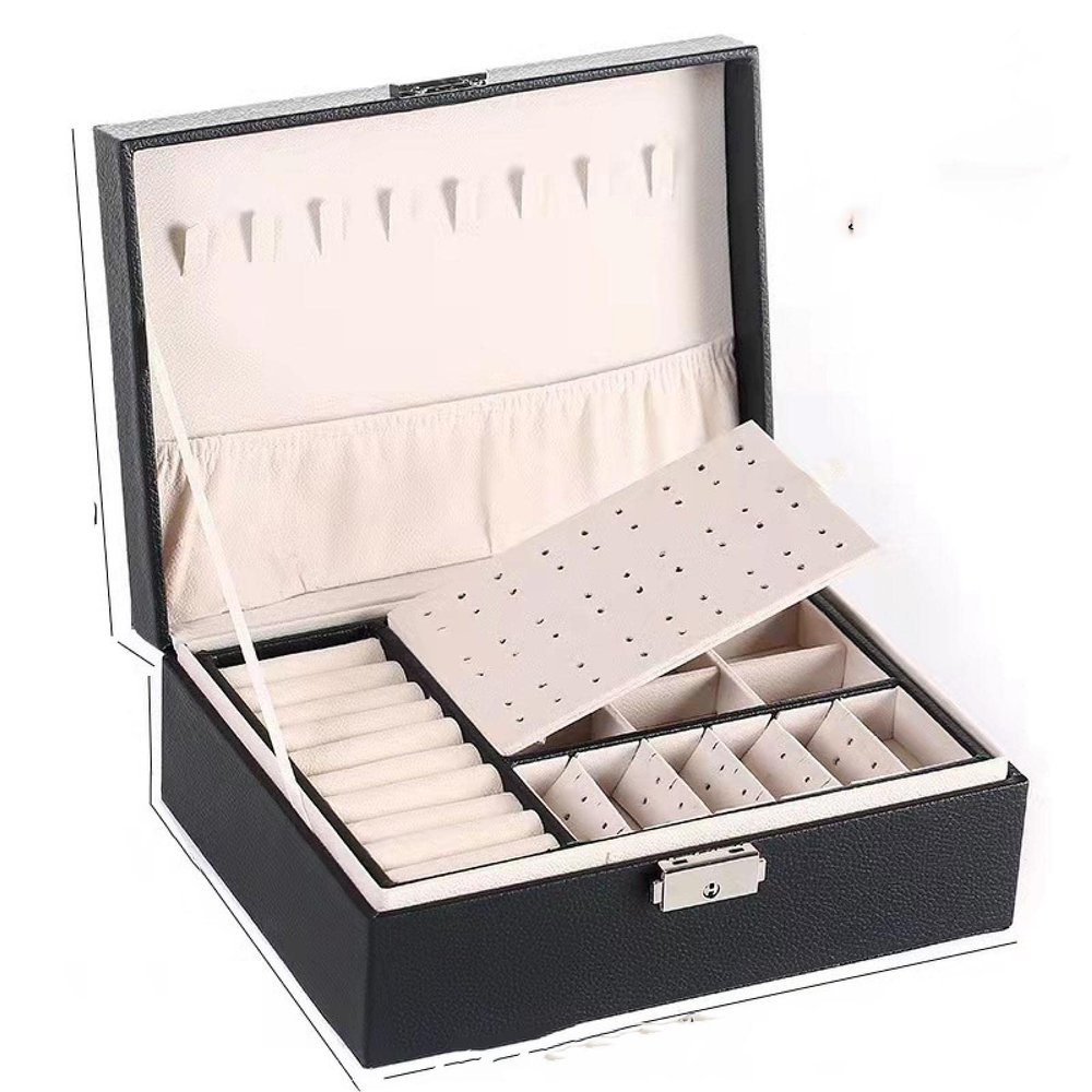 ARROIO Large capacity multi-layer jewelry storage box black