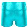 iiniim Girls Metallic High Waist Boy Cut Gymnastic Dance Shorts Cheer Dancing Booty Shorts for Sports or Performance Blue Green 8 view 2