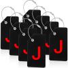 8 Pcs Initial Letter A-Z Luggage Tags Silicone Suitcase Instrument Tag with Name Card and Stainless Steel Loop(Letter J,Red, Black) view 1