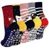 Artfasion Non Slip Socks for Women: Grip Novelty Dog Non Skid Ladies Funny Anti Slip Grippy Socks 5 Pairs for Pregnant Seniors Hospital Yoga Pilates 5-9 view 1