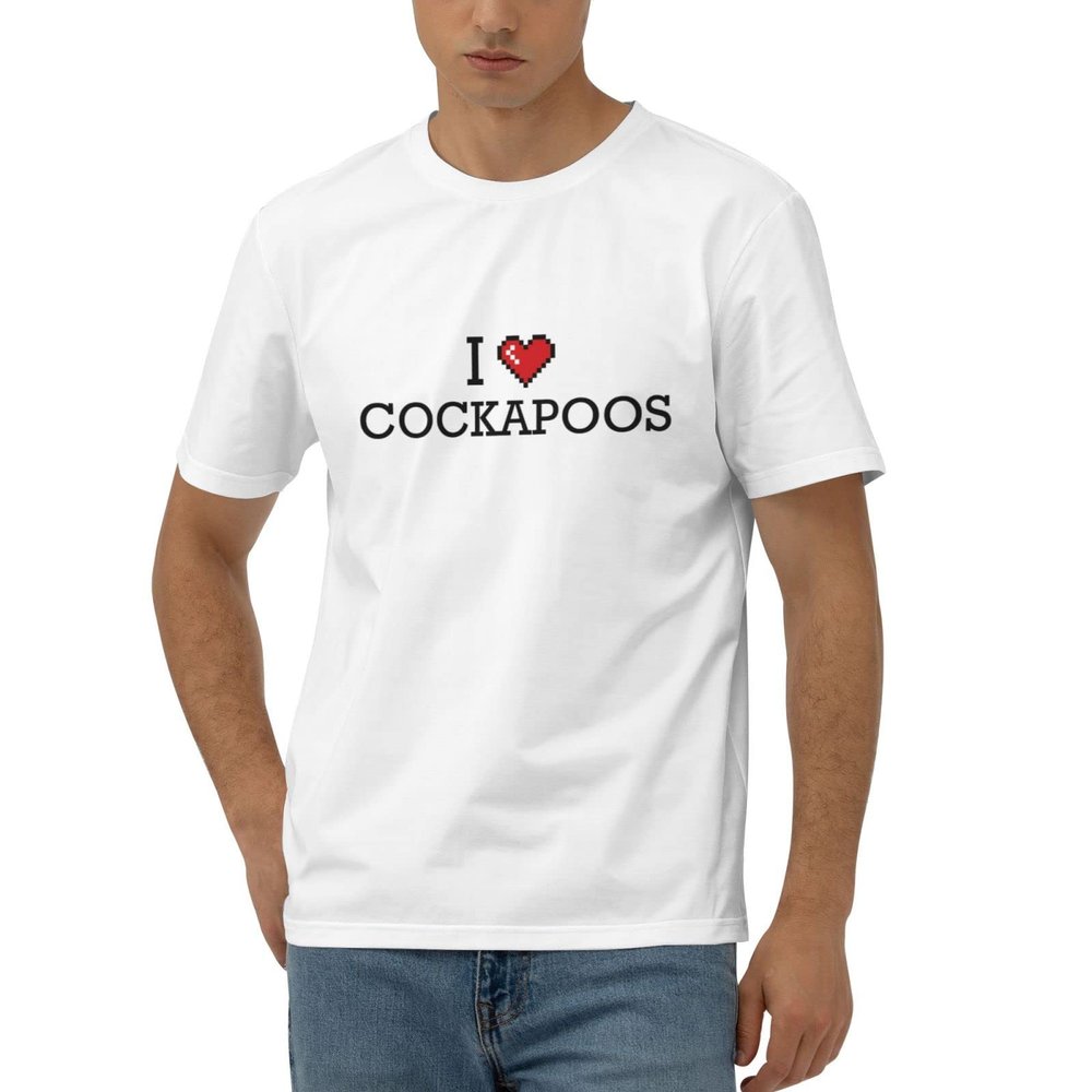 Abipuir Funny Men T-Shirt I Love Cockapoos T Shirt Men's Tshirts Graphic Funny (Color : Colour, Size : Large)