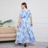 DUDSME Waist Western Style V-Neck midi Dress Plus Size Temperament Printed Black Sexy Trendy Dress view 2