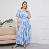 DUDSME Waist Western Style V-Neck midi Dress Plus Size Temperament Printed Black Sexy Trendy Dress view 4