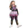 Seasons Colorful Ghostly Skeleton Costume Bones Halloween Costume for Girls (M(8-10)) view 4