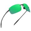 JULI Sports Polarized Sunglasses for Men Women Tr90 Rimless Frame for Running Fishing Golf Surf Driving(Green Revo) view 4