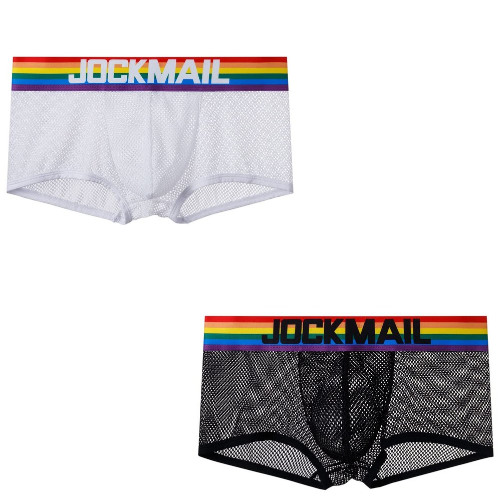JOCKMAIL 2PCS/Pack Mens Boxer Briefs Men's Underwear Men's Breathable Boxer Briefs Mens Underwear (as1, alpha, m, regular, regular, White+Black)