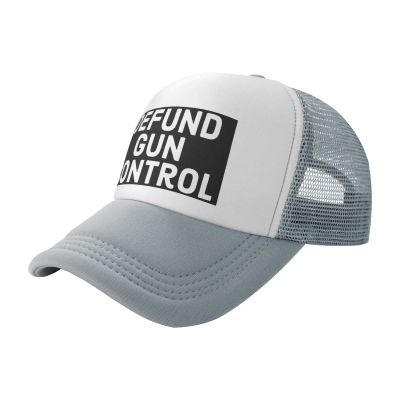 CXXYJYJ Defund Gun Control Trucker Hat Men's Women's Baseball Hats Unisex Hat Adjustable Baseball Cap Gray