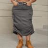 chouyatou Women's Y2K Cargo Skirt Jean Adjustable Casual A-Line Midi Long Denim Skirt (Small, Dark Grey) view 4